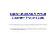 Online Classroom or Virtual Classroom Pros and Cons