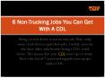 7 Non-Trucking Jobs You Can Get With A CDL PowerPoint PPT Presentation
