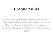We Are Offering The Best Service Manuals