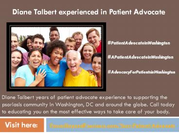 Diane Talbert experienced in Patient Advocate