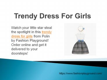 Trendy Dress For Girls