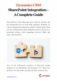 Dynamics CRM SharePoint Integration - A Complete Guide