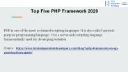 Top Five PHP Framework 2020