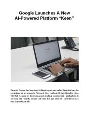 Google Launches A New AI-Powered Platform “Keen”