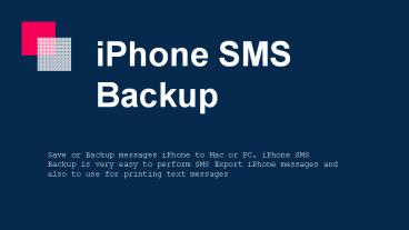 iPhone SMS Backup | iPhone messages recovery | SMS Export