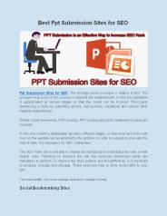 Best Ppt Submission Sites for SEO