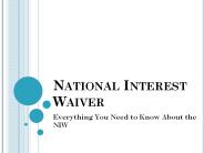 National Interest Waiver Premium Processing