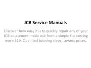 JCB Service Manuals