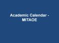 Academic Calendar - MITAOE PowerPoint PPT Presentation
