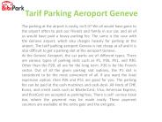 Tarif Parking Aeroport Geneve