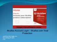 Mcafee antivirus Login - Total Protection