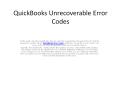 Resolve QuickBooks Error codes List PowerPoint PPT Presentation