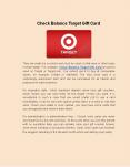 Check Balance Target Gift Card PowerPoint PPT Presentation