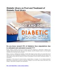 Diabetic Ulcers on Foot and Treatment of Diabetic Foot Ulcers
