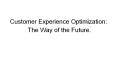 Customer Experience Optimization:  The Way of the Future. PowerPoint PPT Presentation