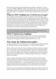 UPSC Syllabus