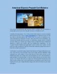 American Express Prepaid Card Balance for Your Family PowerPoint PPT Presentation