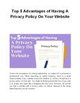 Top 5 Advantages of Having A Privacy Policy On Your Website PowerPoint PPT Presentation