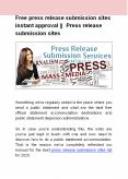 Free press release submission sites instant approval ||  Press release submission sites PowerPoint PPT Presentation