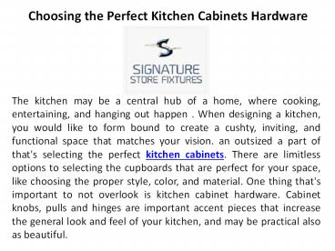 Choosing the Perfect Kitchen Cabinets Hardware