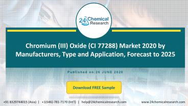 Chromium (III) Oxide (CI 77288) Market 2020 by Manufacturers, Type and Application, Forecast to 2025