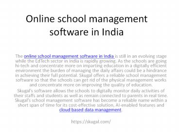 Online school management software in India