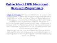 Online School ERP& Educational Resources Programmers