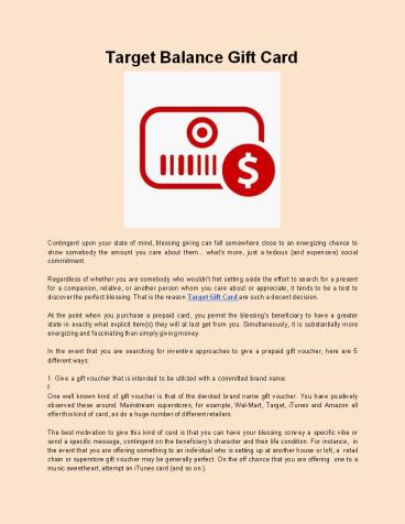 Target Balance Gift Card