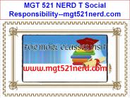 MGT 521 NERD T Social Responsibility--mgt521nerd.com