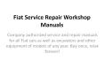 Fiat Service Repair Workshop Manuals