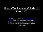 How to Troubleshoot QuickBooks Error 2107