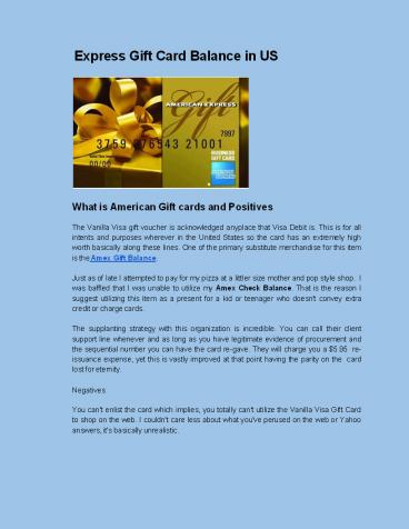Express Gift Card Balance in Us