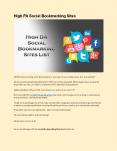High PA Social Bookmarking Sites PowerPoint PPT Presentation
