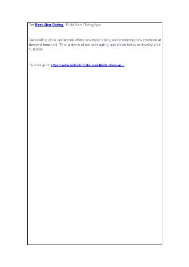 Get Best Uber Dating - Build Uber Dating App