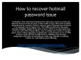 hotmail account recovery PowerPoint PPT Presentation
