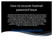 hotmail account recovery