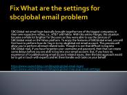 what is sbcglobal email server settings
