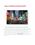 How To Meet Friends In NYC
