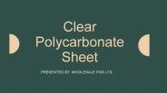 Clear Polycarbonate Sheet - Wholesale Pos Ltd.