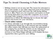 Tips To Avoid Choosing A Fake Movers