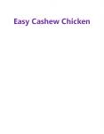 Easy Cashew Chicken PowerPoint PPT Presentation