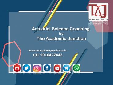 Actuarial Science Coaching Institutes | The Academic Junction