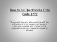How to Fix QuickBooks Error Code 1772 PowerPoint PPT Presentation