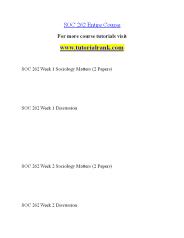 SOC 262 Academic Adviser |tutorialrank.com