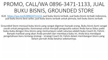 PROMO, CALL/WA 0896-3471-1133, JUAL BUKU BISNIS, GROUNDED STORE