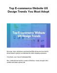 Top E-commerce Website UX Design Trends You Must Adopt