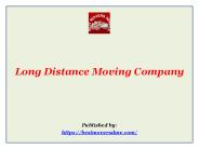 Long Distance Moving Company