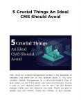 5 Crucial Things An Ideal CMS Should Avoid PowerPoint PPT Presentation