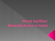 Hand Sanitizer Manufacturers in India