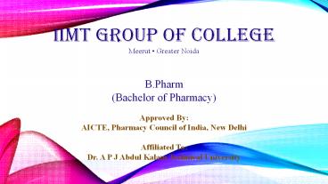 Top Pharmacy College In Delhi NCR| IIMT